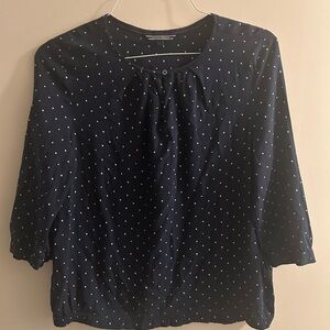 Tommy Hilfiger Women's 8 Suits-Hearts, Clubs Spades Navy White Blouse 3/4 Sleeve